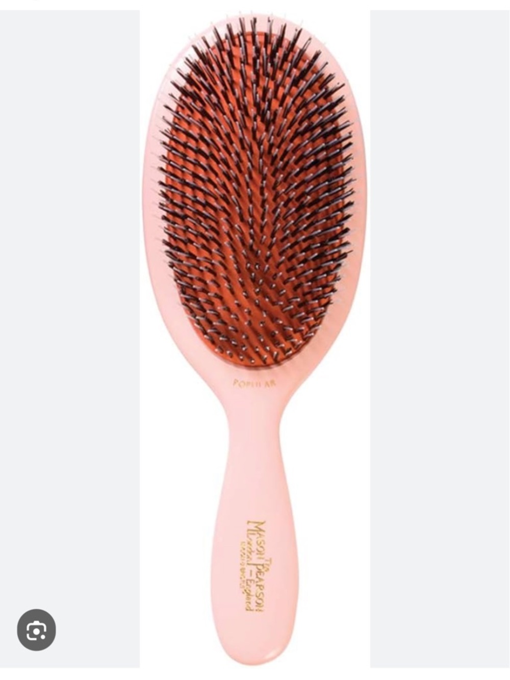 Pearson Pink and Black Oval Boar Bristle Hair Brush